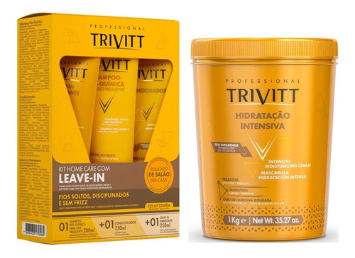 Kit Home Care C/ Leave In Trivitt + Hidratação Intensiva 1kg