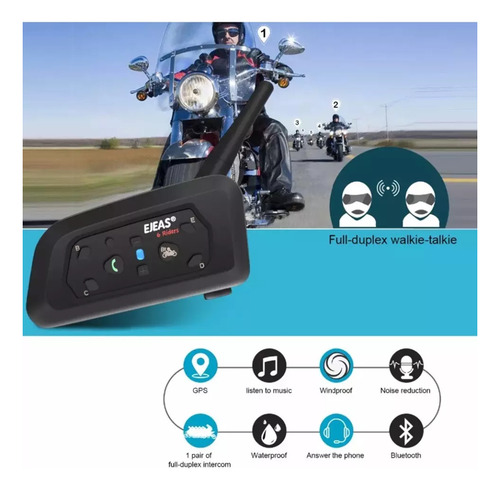 Intercomunicador Ejeas V6 Pro 6 Pilotos Bluetooth 1 Pieza