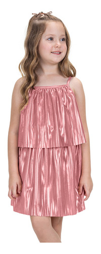 Vestido Infantil Menina Com Babado Plissado Trick Nick