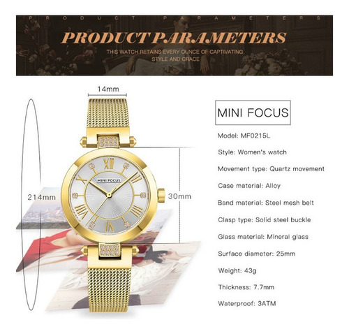 Relojes De Diamantes Elegantes Con Cinturón De Malla Mini Fo Color De La Correa Azul