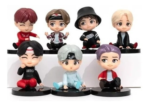 Set 7 Figuras Pvc Bts Mic Drop Tiny Tan Grupo K-pop