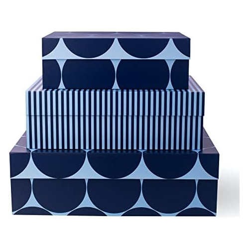 Cajas De Almacenamiento Decorativas Azules Tapa, Juego ...