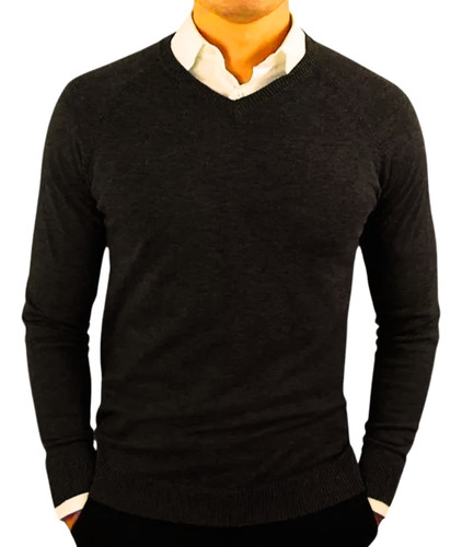 Sweater Tejido Hilo Hombre Cuello V. Colores. S A Xl 