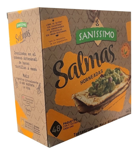 Salmas Horneadas Caja Con 48 Paquetes Con 3 Tostadas 864gr