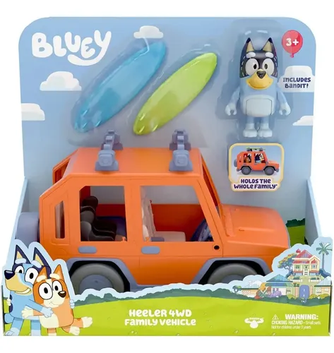 Bluey Mini Veicolo 4x4 Con Action Figure – Giocattolo Ufficiale Della Serie, Personaggio Bluey Incluso