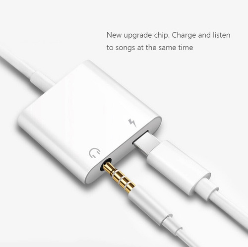 Imagen 4 de 9 de Splitter Lightning Carga Jack Miniplug 3.5mm iPhone iPad