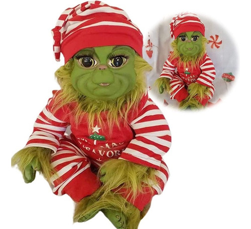 Muñeca Grinch, Lindo Peluche De Peluche Navideño Z