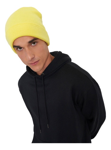 Gorro Lana Liso Color Amarillo Corona