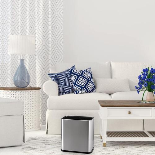 Cubo De Basura Metal 10l Acero Inoxidable Plateado Slim, Bañ Color