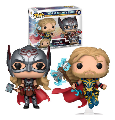 Funko Pop Thor Y Mighty Thor Love And Thunder Marvel 2 Pack