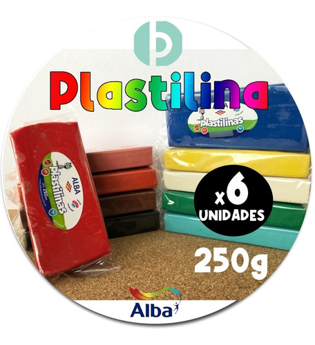 Set 6 Plastilinas Alba 250 Gr Colores A Elección No Tóxicas 