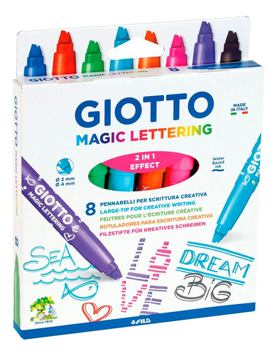 Marcadores 8 Colores Magic Lettering Giotto