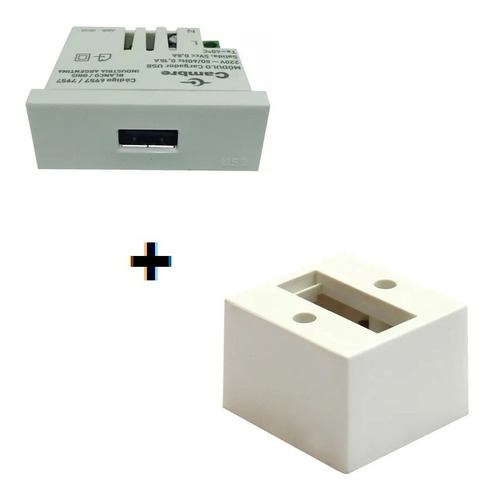 Modulo Toma Cargador Usb Cambre 220v Codigo 6957  + Capuchon