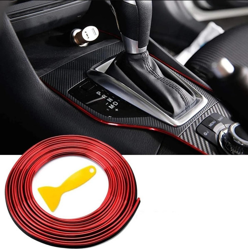 Imagen 1 de 7 de Moldura Cinta Tira 5 Metros + Espatula Auto Interior Tuning