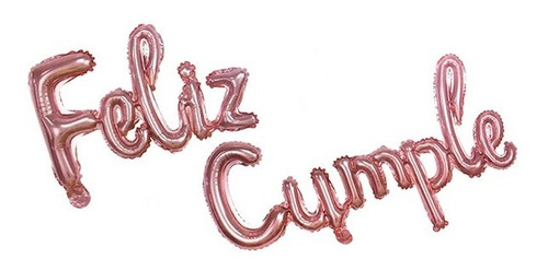 Imagen 1 de 1 de Set Globos Felíz Cumple Letra Cursiva Foil, Elige El Color