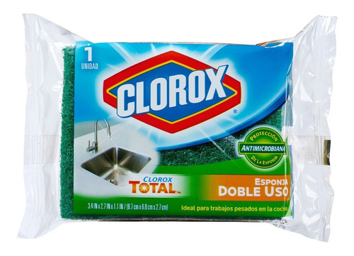Fibra Esponja Clorox Doble Uso Antimicrobiana No Olores 1pz