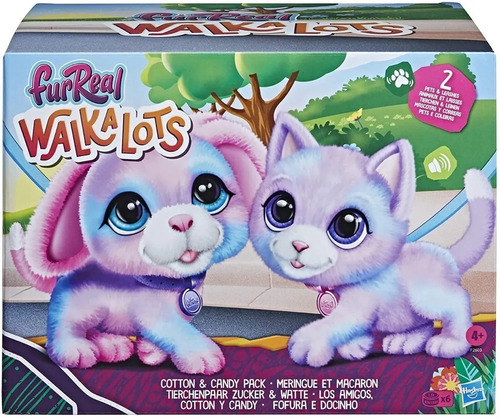 Furreal Walkalots Los Amigos Cotton Y Candy Set De 2 Mascota Color Lila