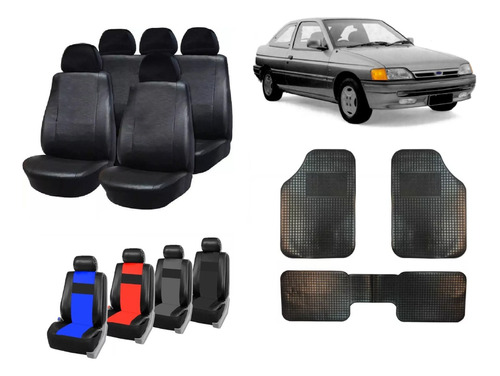 Fundas Cubre Asiento Cuerina Para Ford Escort + Alfombra 3p