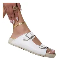 Comprar Sandalia Blanca Chatita Ojota Birk Zueco Mujer Moda Verano