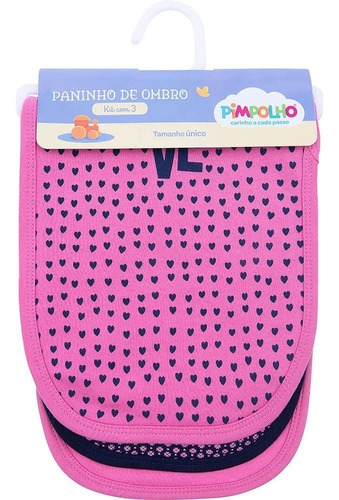 Kit 3 Paninho De Ombro Tam Un Pink Pimpolho 86141