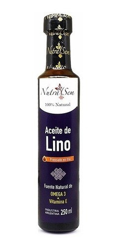 Aceite De Lino Comestible Prensado En Frio - 250 Cc