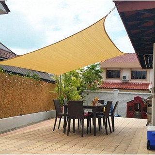 Jardín Exteriores protección Rayos UV Impermeable para Patio Color Crema AXT SHADE Toldo Vela de Sombra Cuadrado 3 x 3 m 