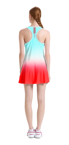 Imagem 4 de 6 de Vestido Beach Tennis C/ Shorts Degradê Vermelho Beachwear