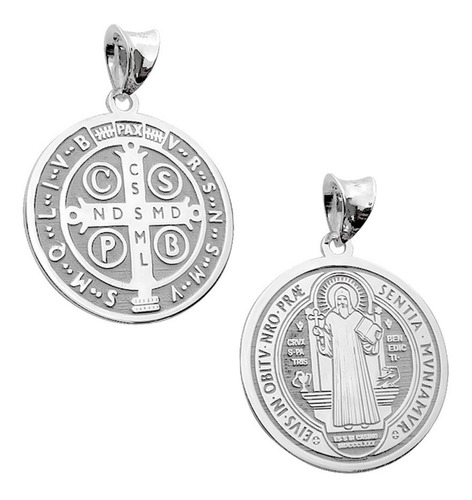 Dije Religioso San Benito En Laser Regalo Bonito Plata .925