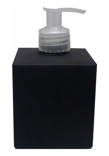 Kit 02 Frascos Vidro Saboneteira Cubo Preto Fosco 250ml B.