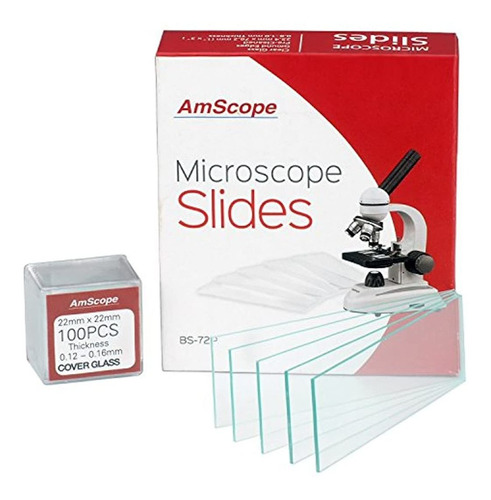 Amscope  72 Unidades De Portaobjetos De Microscopio