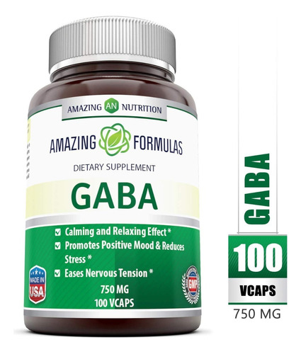 Gaba 750mg 100 Capsulas Acido Gamma Aminobutirico Eg Gg1 Sabor Sin Sabor