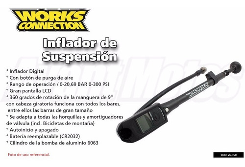 Imagen 7 de 9 de Inflador Suspensión Works Connection Digital 300 Psi Avant
