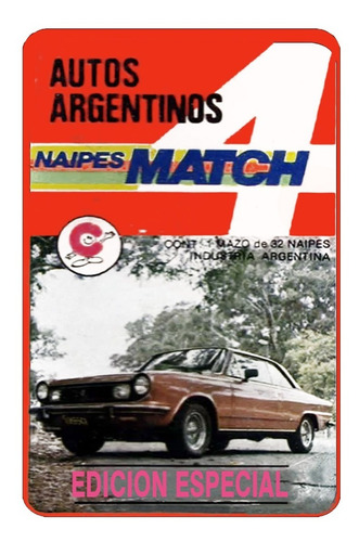 Cartas Naipes Autos Arg. Match 4/cromy (remasterizada 2021)