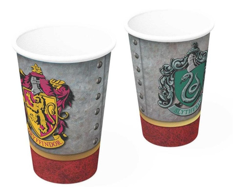 Copos Casas Harry Potter Original De Papel 200ml P/entrega