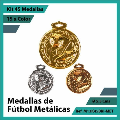 Kit 45 Medallas En Bogota De Futbol Metalica M13k45