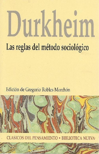 Libro Durkheim Las Reglas Del Método Sociológico De Émile Du