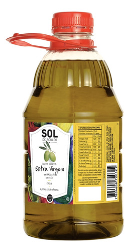 Aceite De Oliva Extra Virgen Sol De Aculeo Blend 1 X 2000 Ml