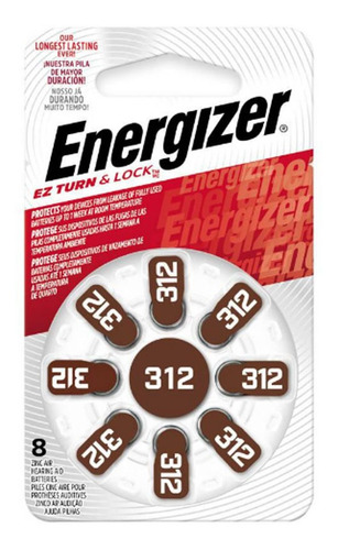 Pack De Pilas Energizer Az312dp-8 1.4v 8 Unidades