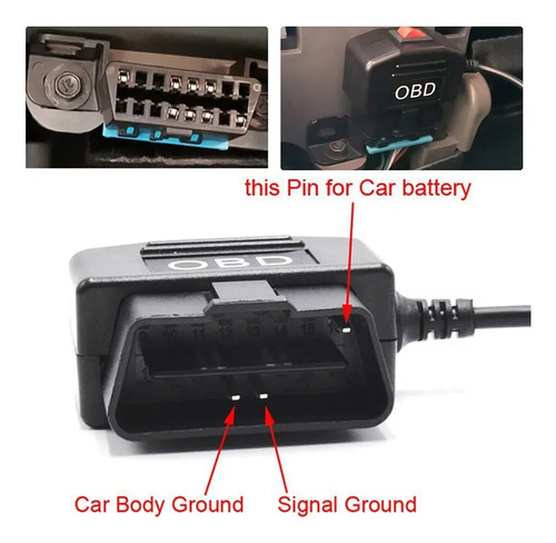 Obd Universal Con Interruptor Usb Hembra Conecta Cámaras Vdr
