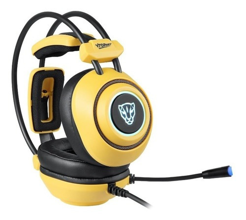 Headset Gamer Motospeed H19 Ultra Leve 7.1 Pc Ps4 Ps5 Cor Amarelo Cor da luz Azul