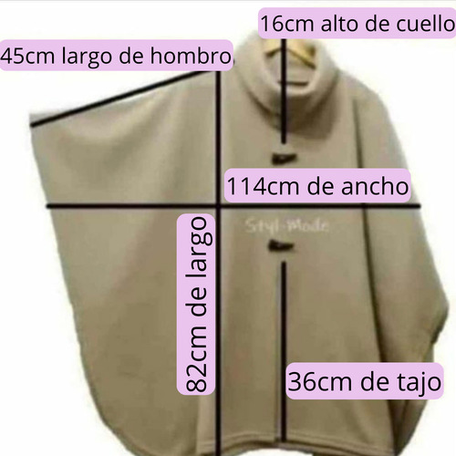Poncho Polar Mujer Con Cuello Alto Calidad Premium