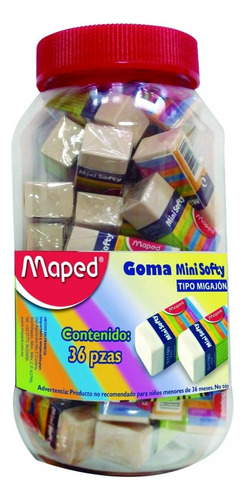 Goma De Borrar Maped Mini Softy Migajón Bote Con 36 Piezas