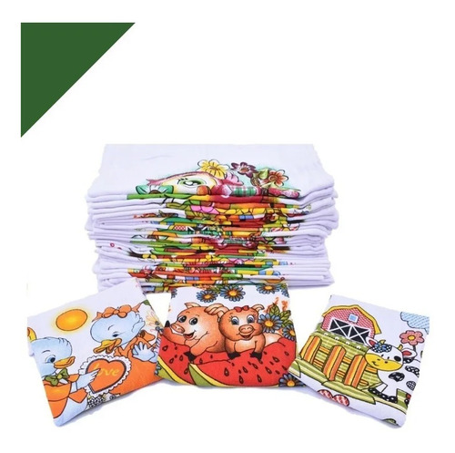 Imagem 1 de 4 de 30 Peças Pano De Prato Carol Com Bainha Estampado Atacado