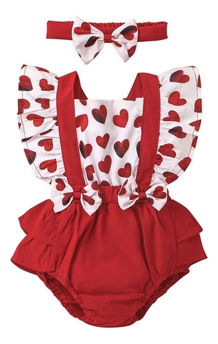 Pañalero San Valentin Bebé Niña Romper Monoshort C/ Balerina