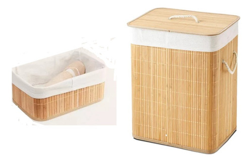 Organizador Bamboo Cesto Ropa Cesto Canasto/tela Envio Grts.