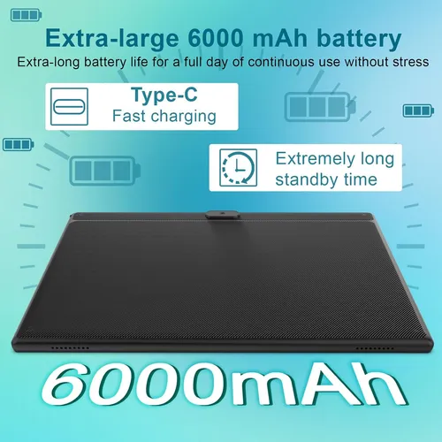 Tablet De 10 PuLG 2en1 C/ Teclado, 2+6gb + 64 Gb, Android14