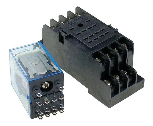 Relé 220v Transparente, 4no + 4nc, 8a, Incluye Base