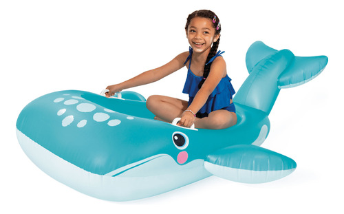 Flotador Inflable Diseño Intex Barco Ballena 168x140 Cm Blue