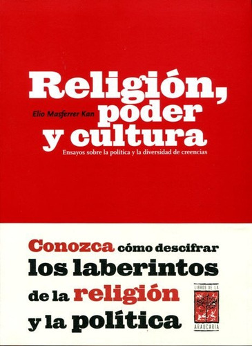 Religión Y Cultura, Masferrer Kan, Libros De La Araucaria