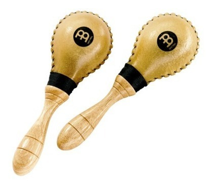 Par De Maracas En Cuero Meinl Msm2 Sonido Profesional